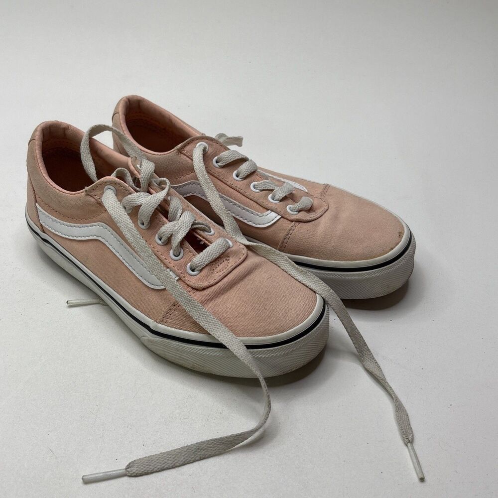 Vans Ward Youth Girls Canva Skateboard Sneaker Size 2 Low Top Lace Up Shoes